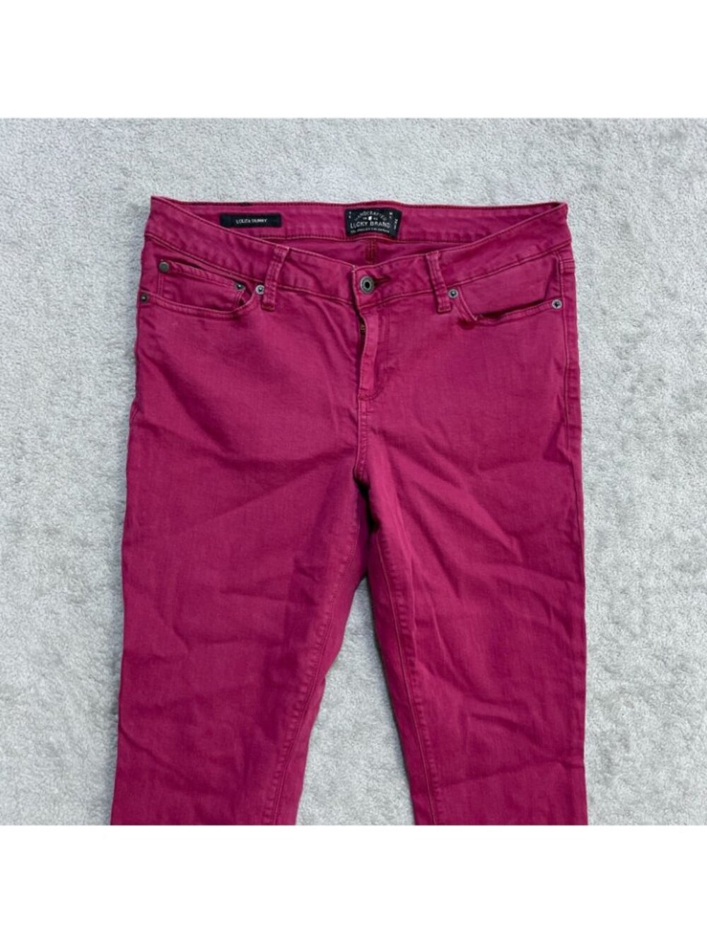 Lucky Brand Women's 14/32 Lolita Skinny Jeans Red Cotton Stretch B1284 - Picture 11 of 13